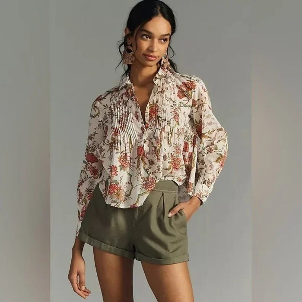 Anthropologie Pilcro Womens Assorted Floral Button Down Blouse XS